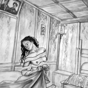 Drawing - Eva in the Chalet