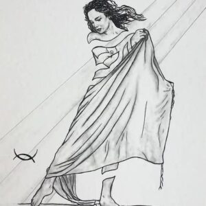 Pencil sketch- Eva Posing